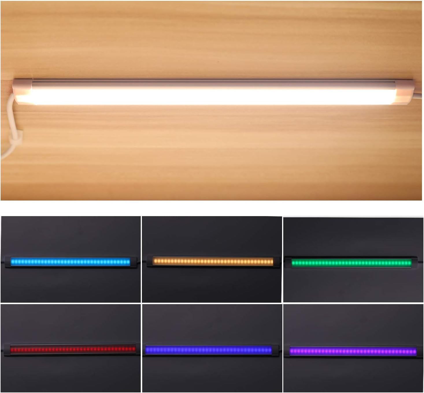 LABOREDUCER RGB under Cabinet Lights,6 Pack Plug in or Hardwired Linkable RGB LE