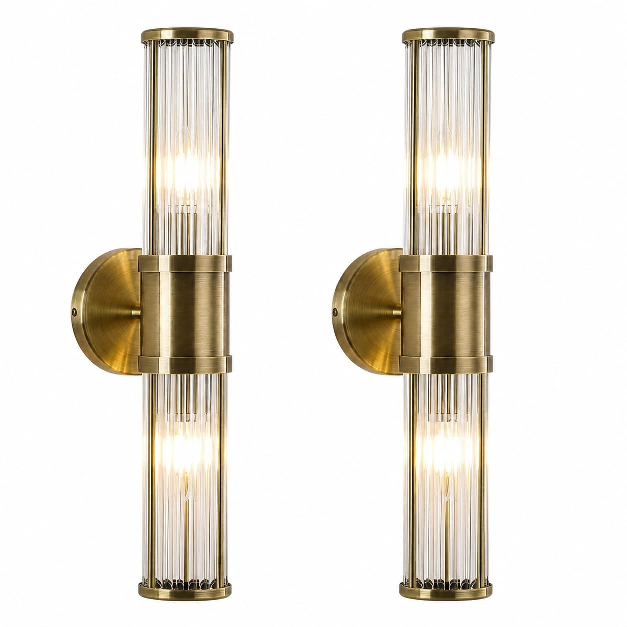 Bathroom Vanity Lights Set of 2, Antique Bronze Wall Sconces with Clear Glass…