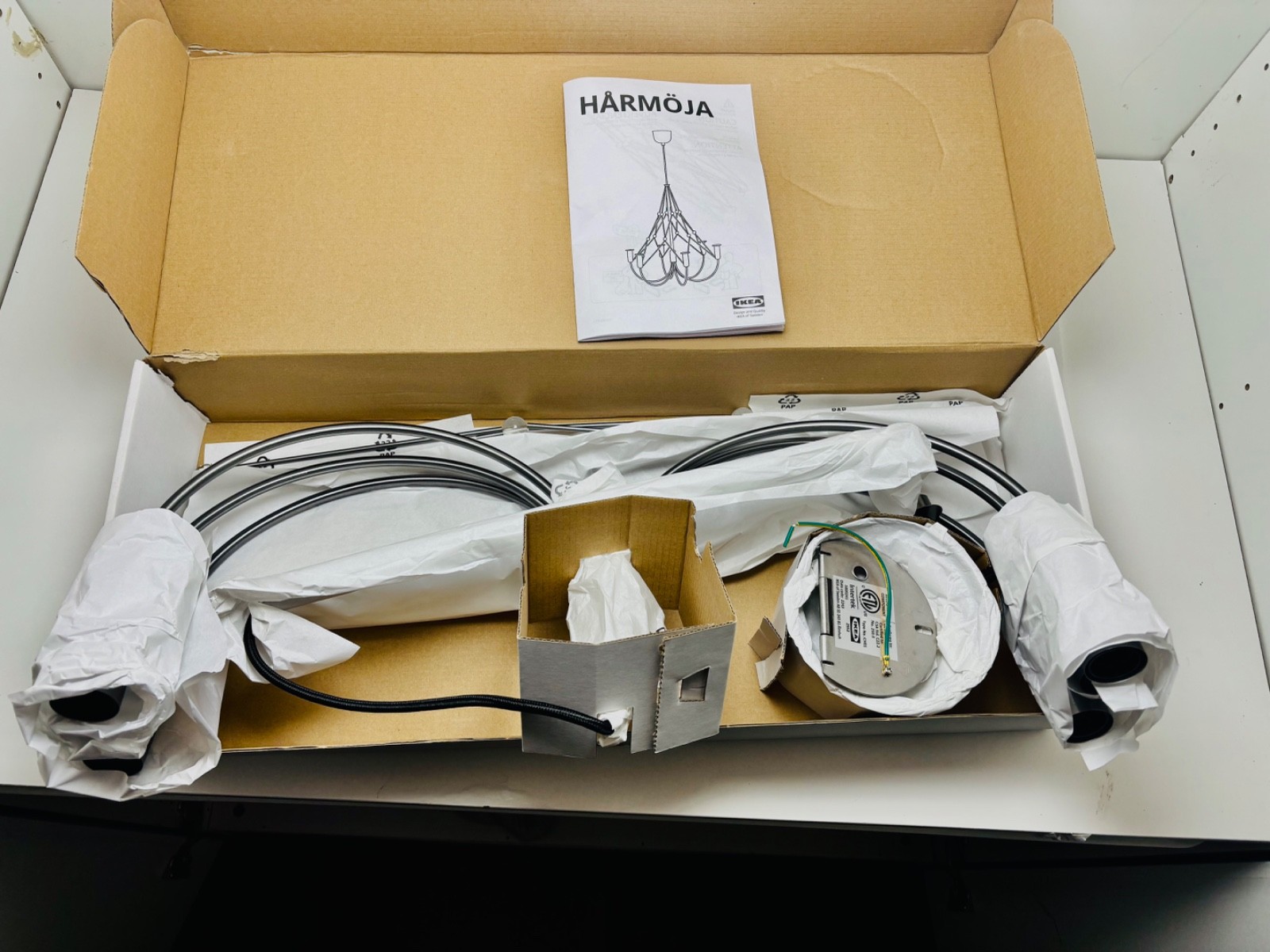 IKEA HARMÖJA Chandelier Ceiling Light Modern Hanging Fixture Silver