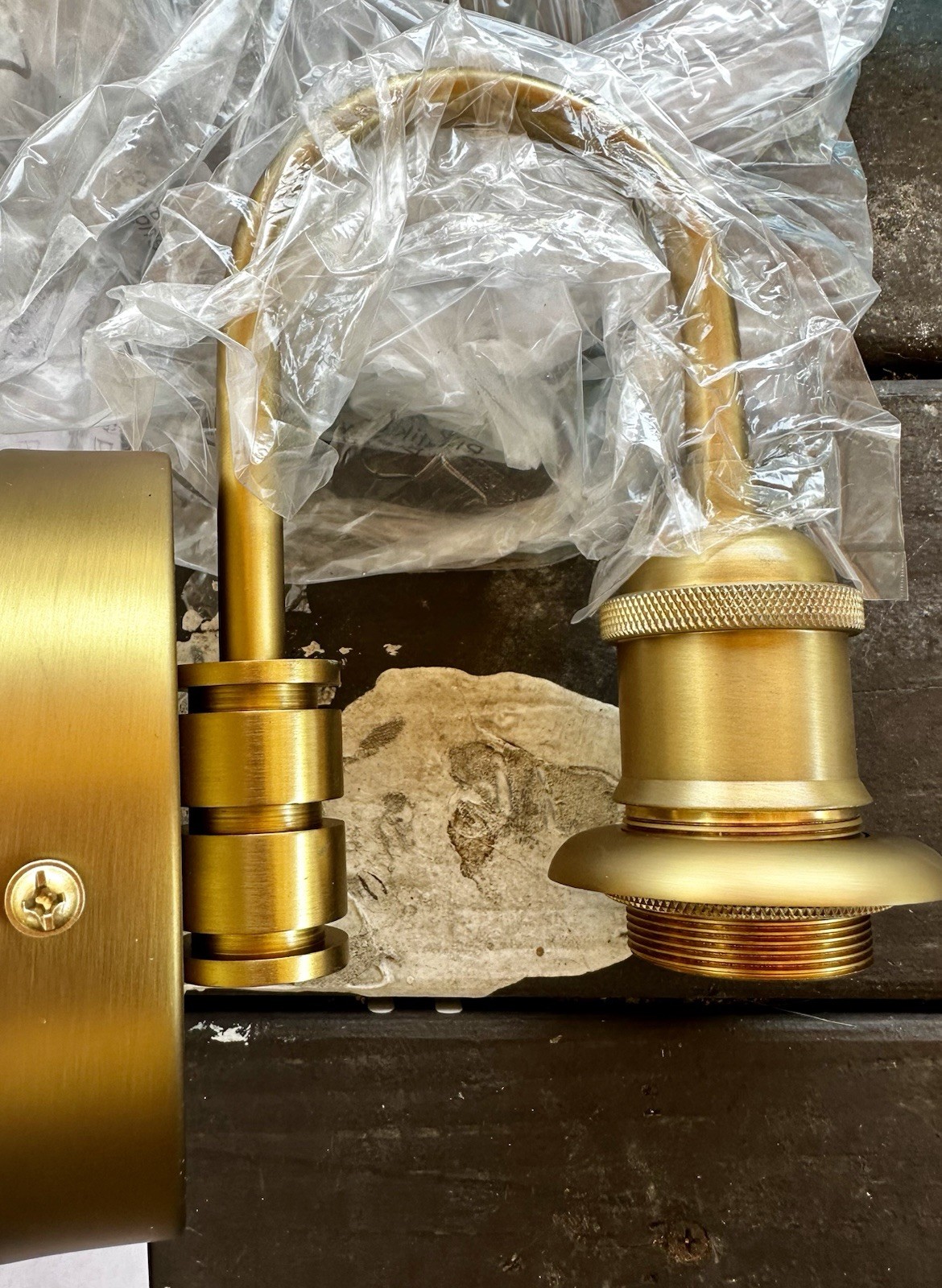 7Pandas Gold Brass Wall Sconce E26 Glass & Metal Indoor Light H0566521B