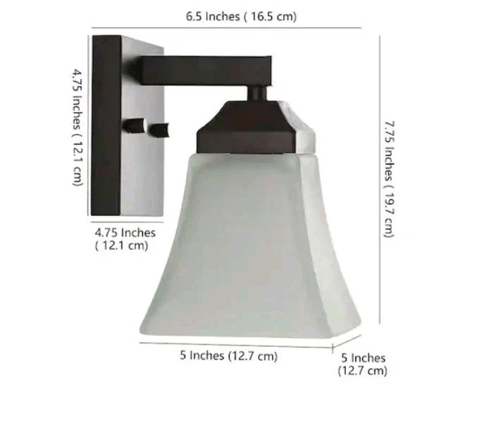 JONATHAN Y Staunton 5 in. 1-Light Iron/Glass Modern Cottage LED Vanity Light