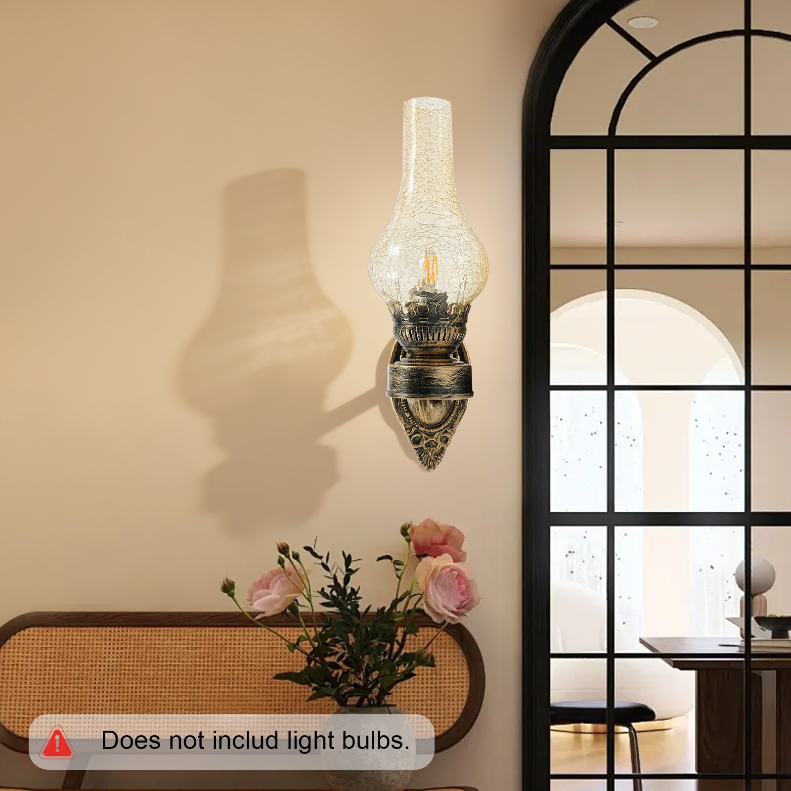 Retro Wall Sconce Light Indoor Antique Lamp Vintage Rustic Lantern Fixture