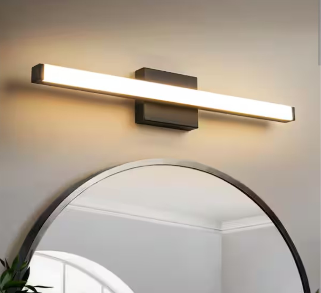 Rennnsan Camila 23.6 in. 1-Light Black Linear Dimmable LED Bath Vanity Light