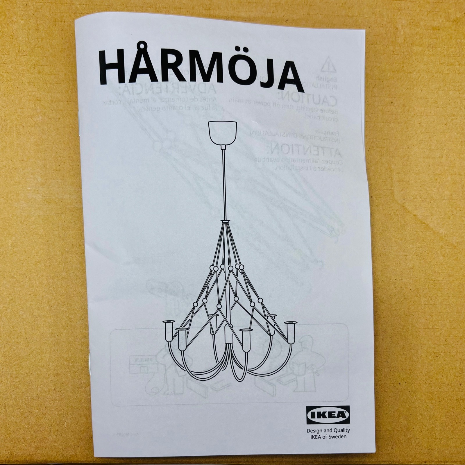IKEA HARMÖJA Chandelier Ceiling Light Modern Hanging Fixture Silver