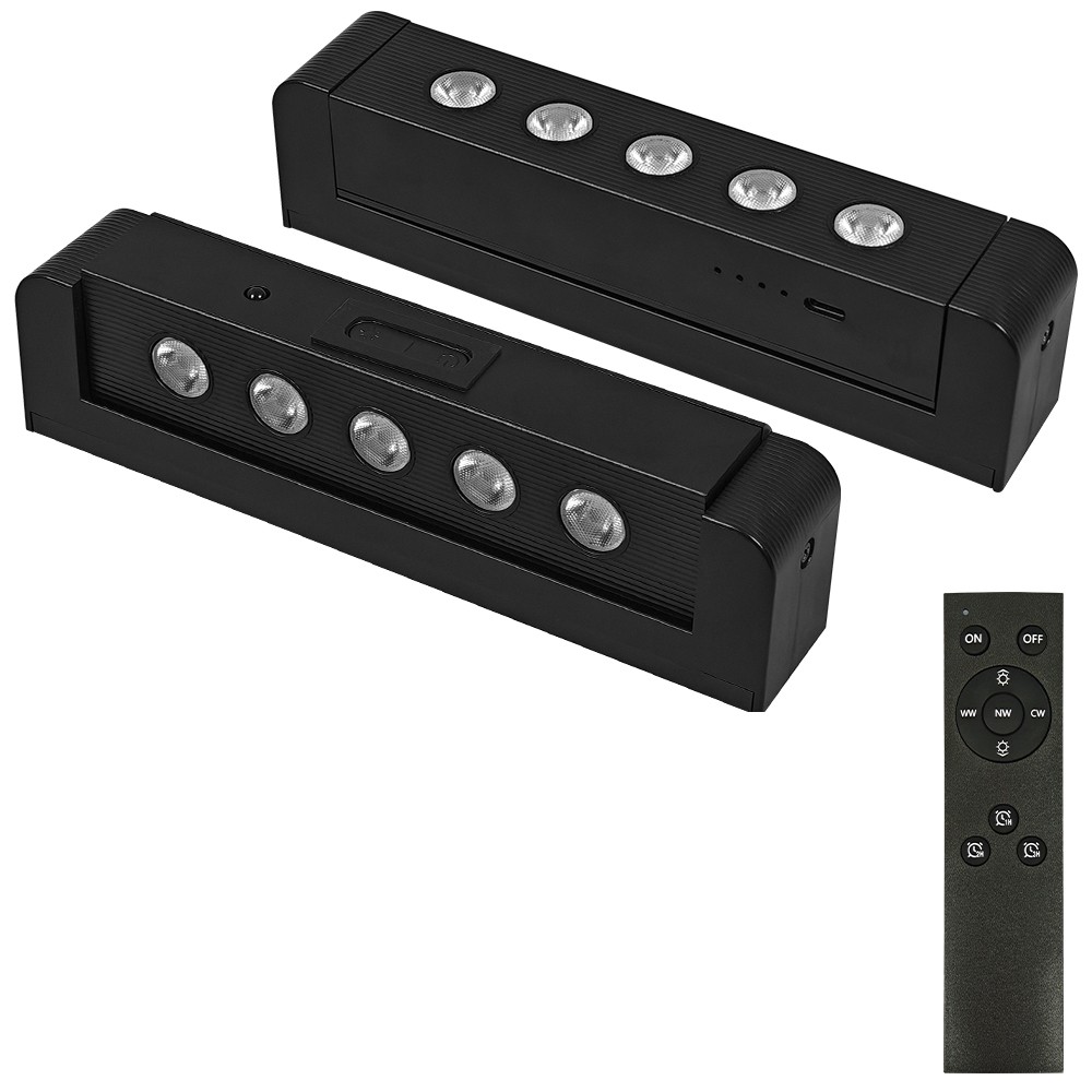 2PCS Rechargeable Remote Spot Lights with Timer Dimmable Battery Operated Light