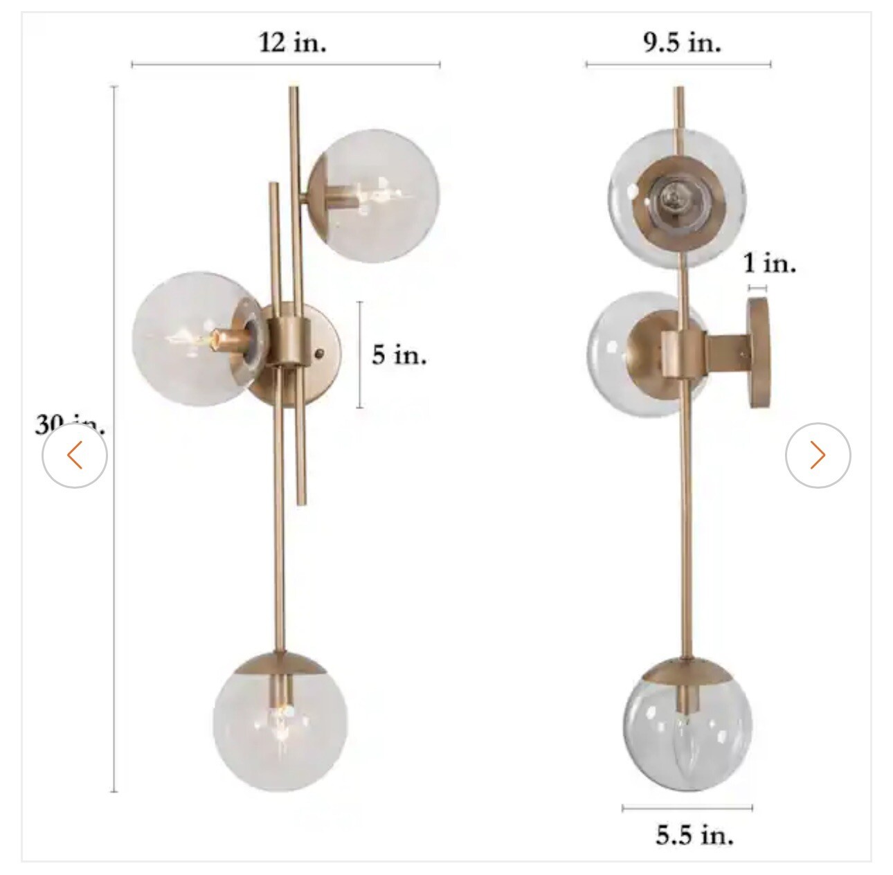 LNC Modern Gold Bathroom Vanity Light 3-Light Decorative Cluster Wall Sconce