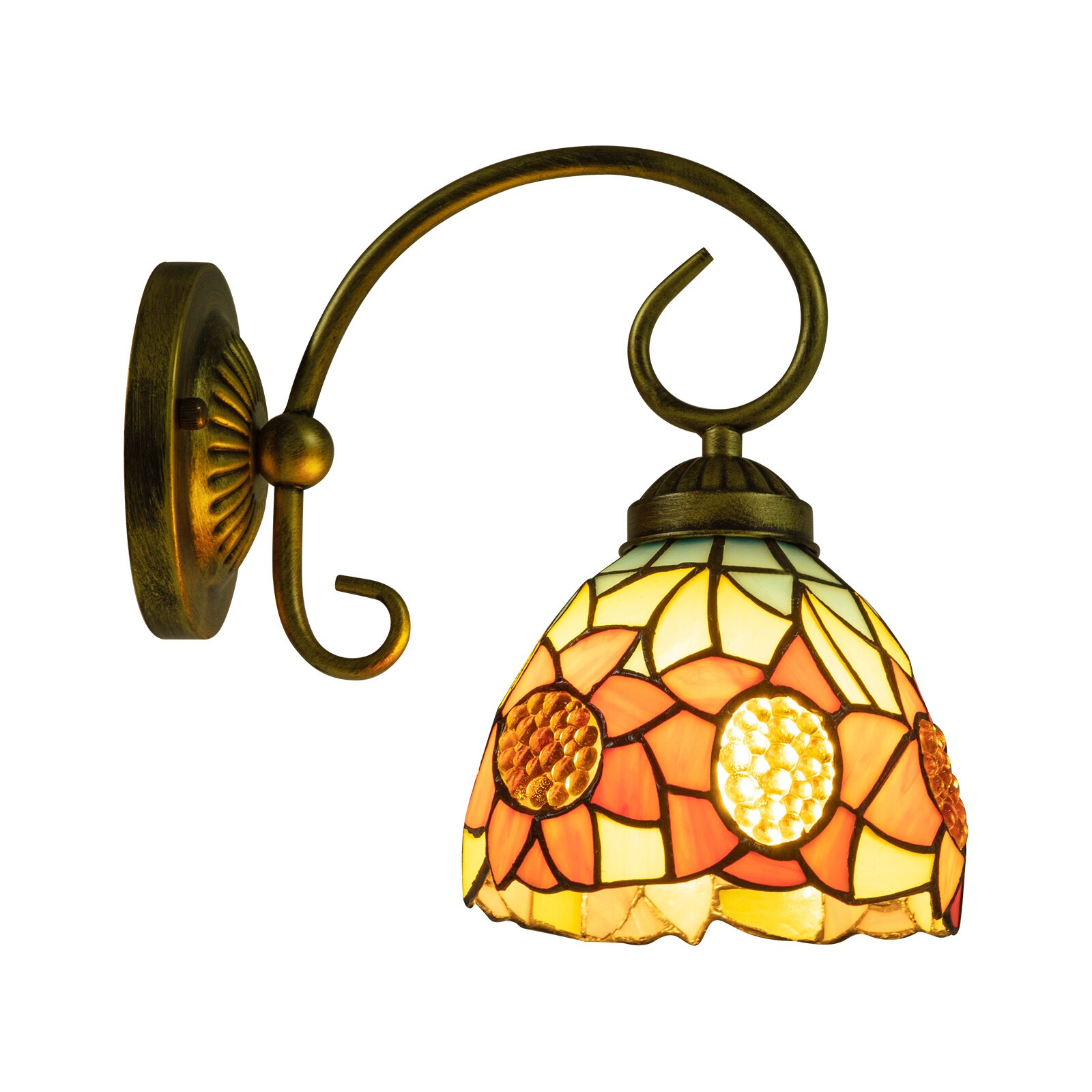 110V Wall Sconce Lamp Tiffany Vintage Stained Glass Wall Light Indoor E26