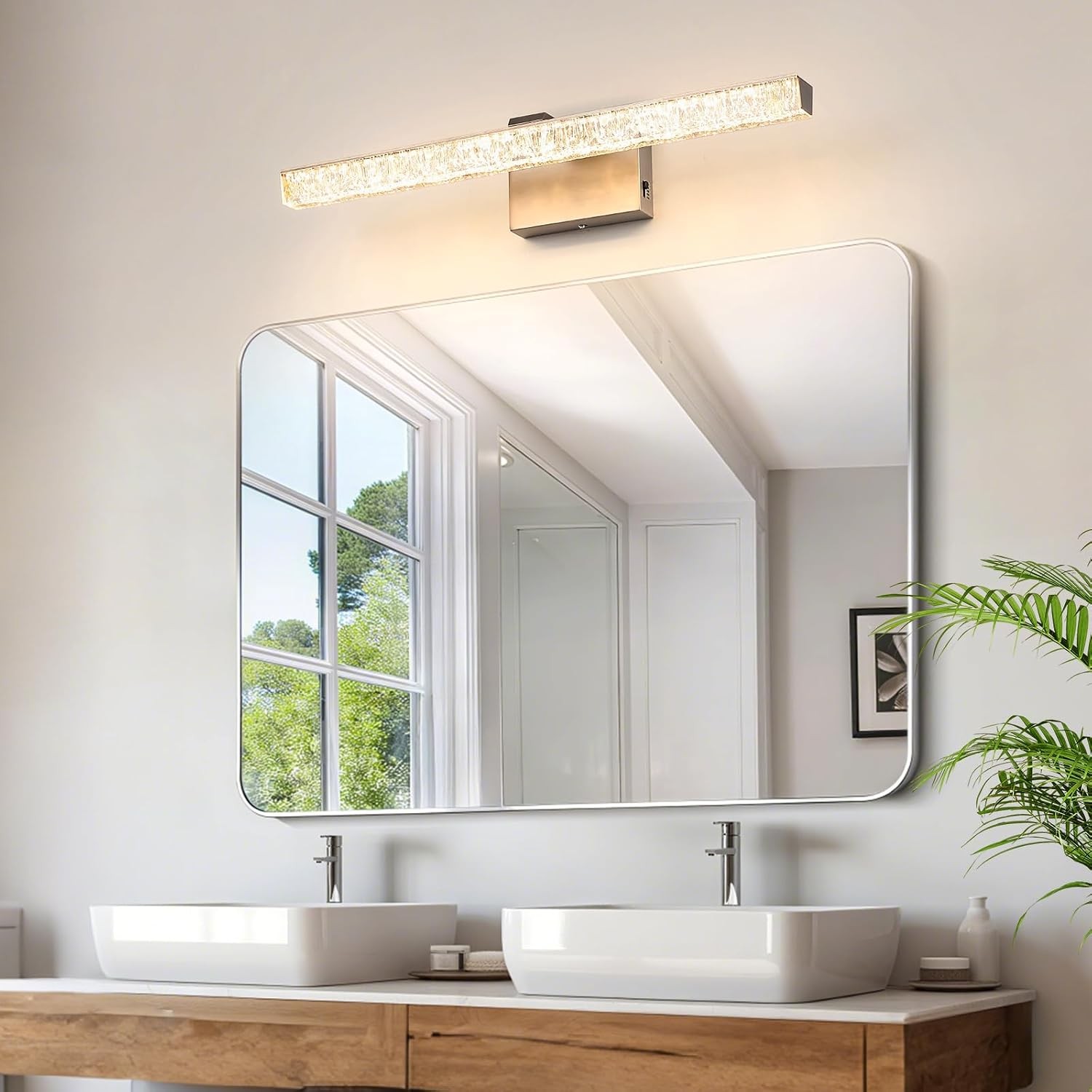 Brass 24 Inch Battery Operated Picture Light with Remote CCT Dimmable