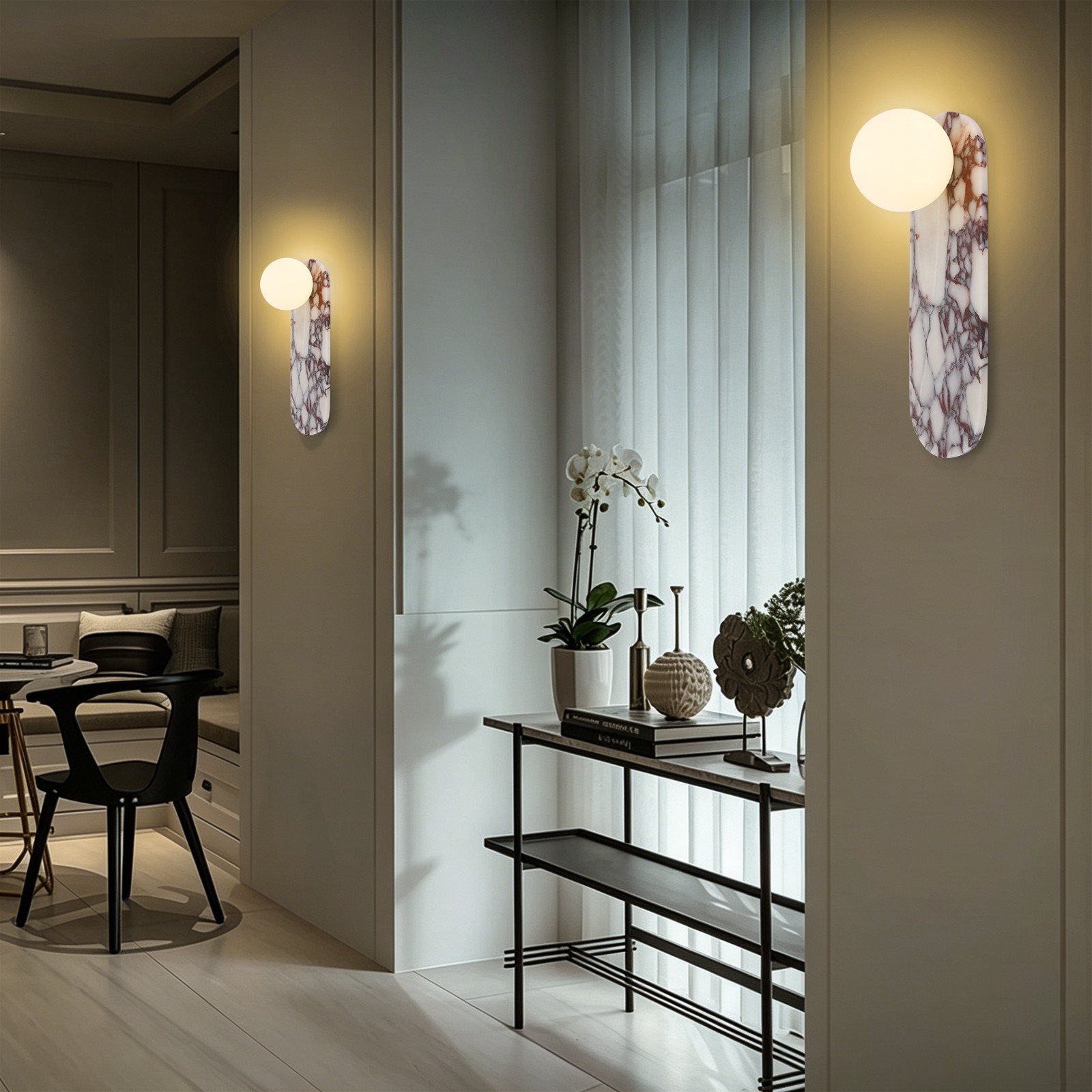 Natural Marble Wall Sconce G9 Indoor Wall Lamp Decor Light For Bedroom Hallway