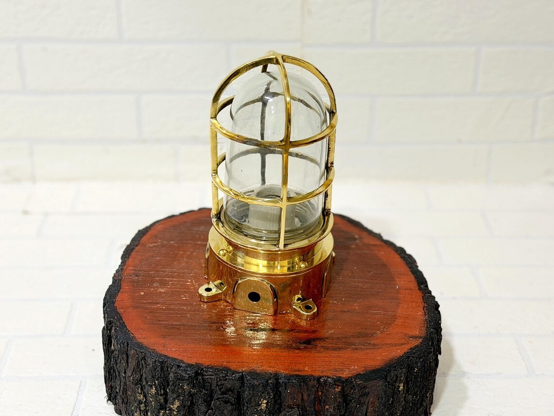 Solid Brass Marine Wall Ceiling Light Nautical Bulkhead Industrial Fixture