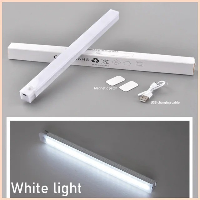 20CM LED Motion Sensor Under Cabinet Closet Light USB Rechargeable Kitchen Lamp