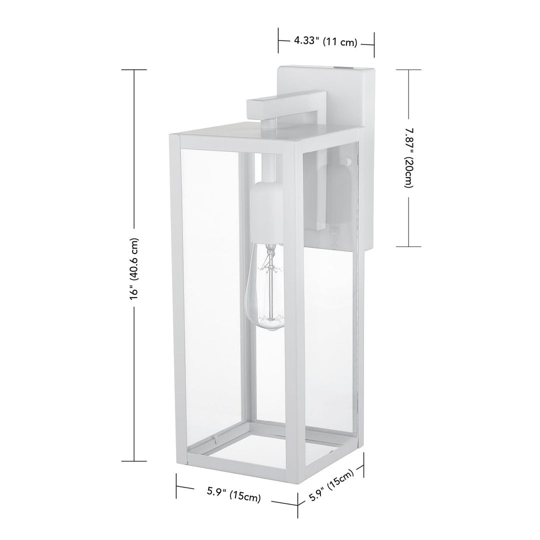 Globe Electric Bowery 1-Light Matte White Wall Sconce w/ Clear Glass Shade
