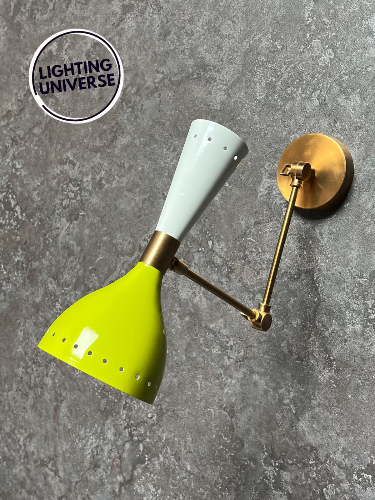 Mid-Century Handmade Brass Modern Wall Sconce: Adjustable Single Arm Wall Lamp