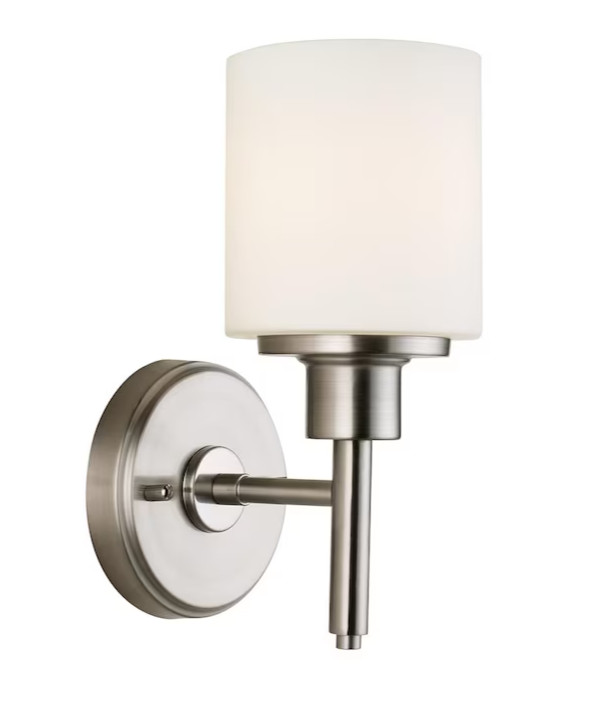 Design House Aubrey 6.75-in W 1-Light Satin Nickel Wall Sconce
