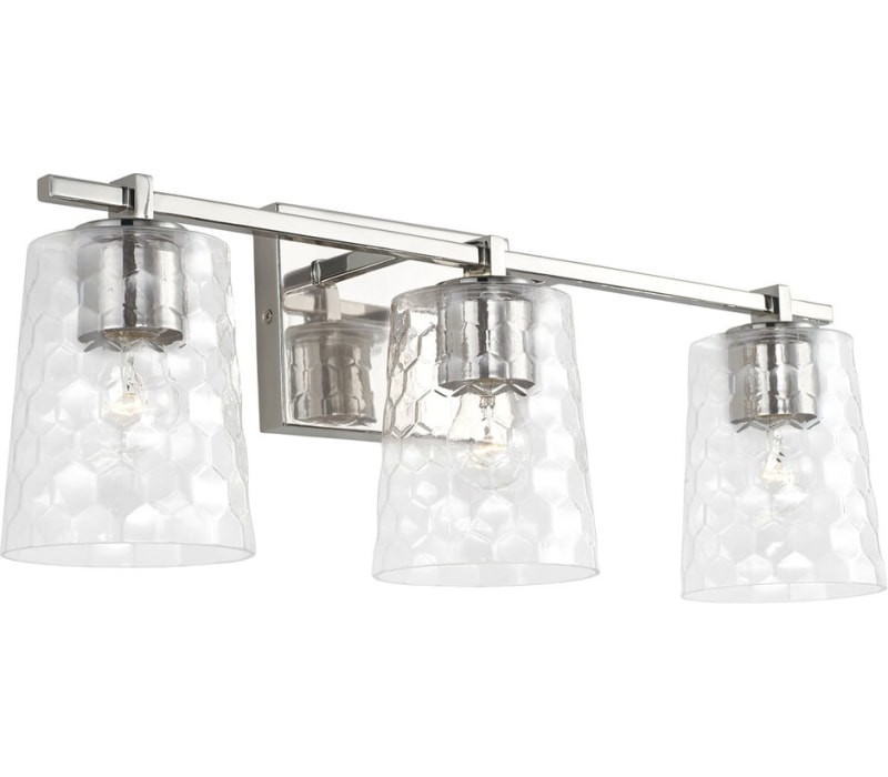 Capital 143531PN-517 Burke Vanity, 3-Light 300 Total Watts, Polished Nickel