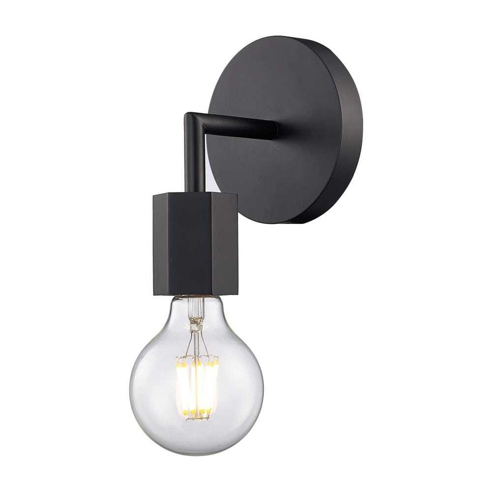 Bel Air Lighting Placerville 4.5 in. 1-Light Black Bathroom Wall Light Fixture