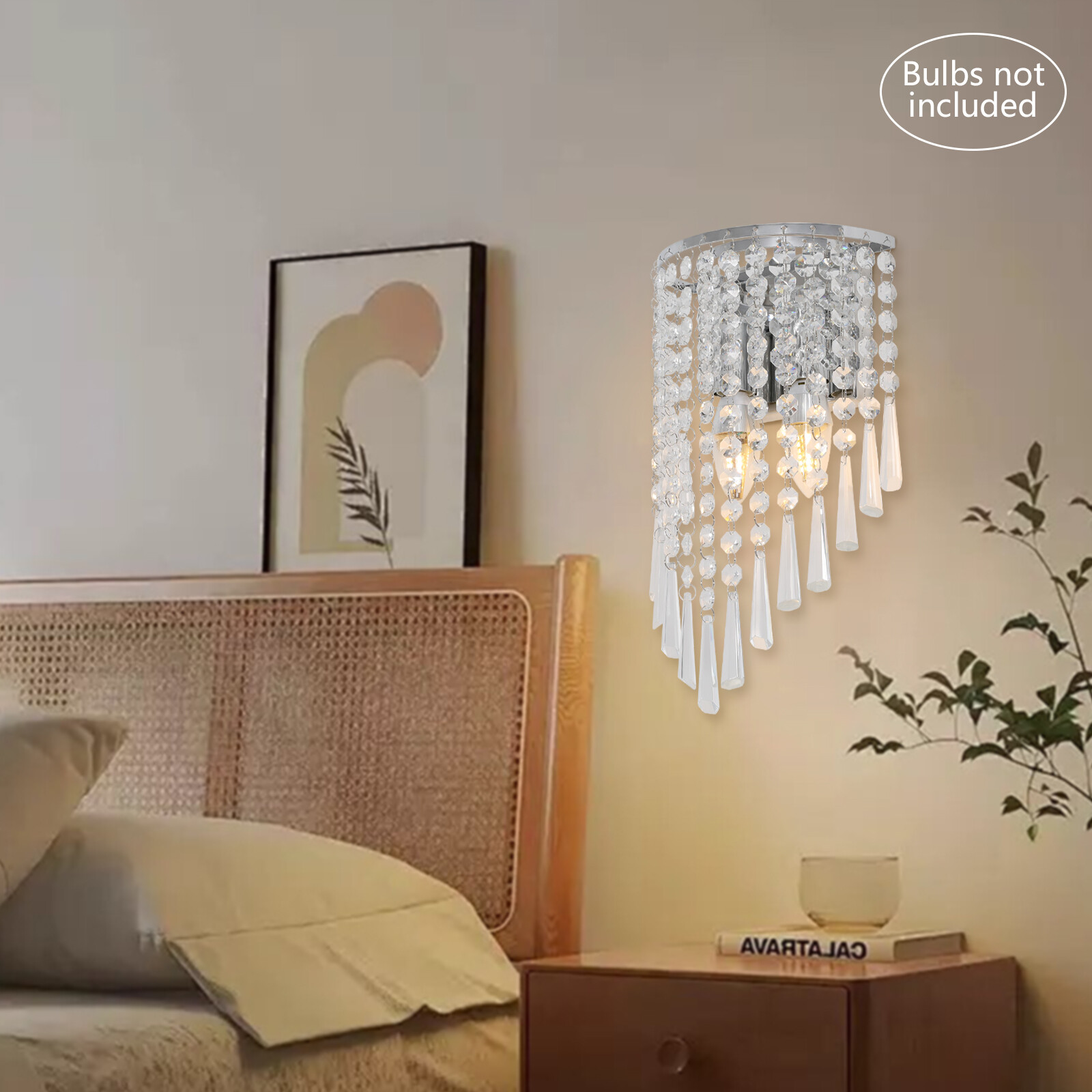 110V Wall Fixture, ‎K9 Crystal Wall Lamp, ‎Wall Mount Light With E12 Lamp Holder