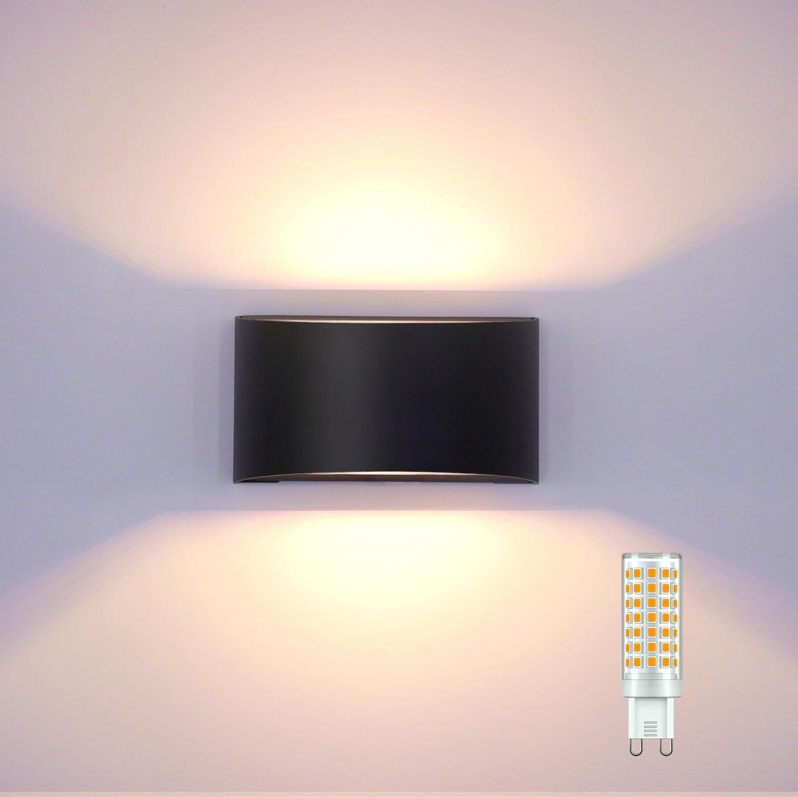 Modern LED Wall Sconce,Warm White 3000K,Hardwired Indoor Black Wall Lights Se…