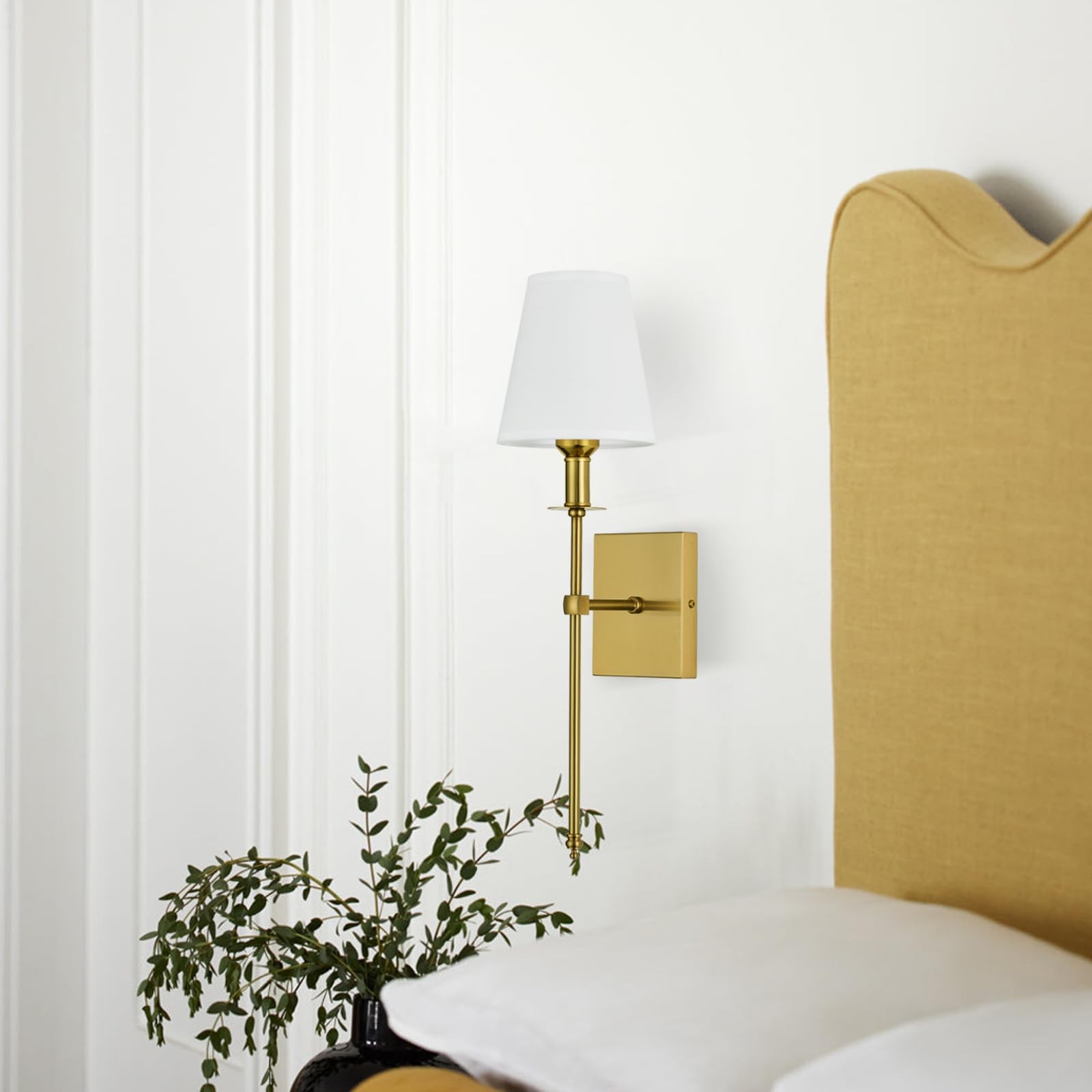PASSICA DECOR Wall Sconces Set of 2, Hardwired Gold Sconces Wall Lighting,