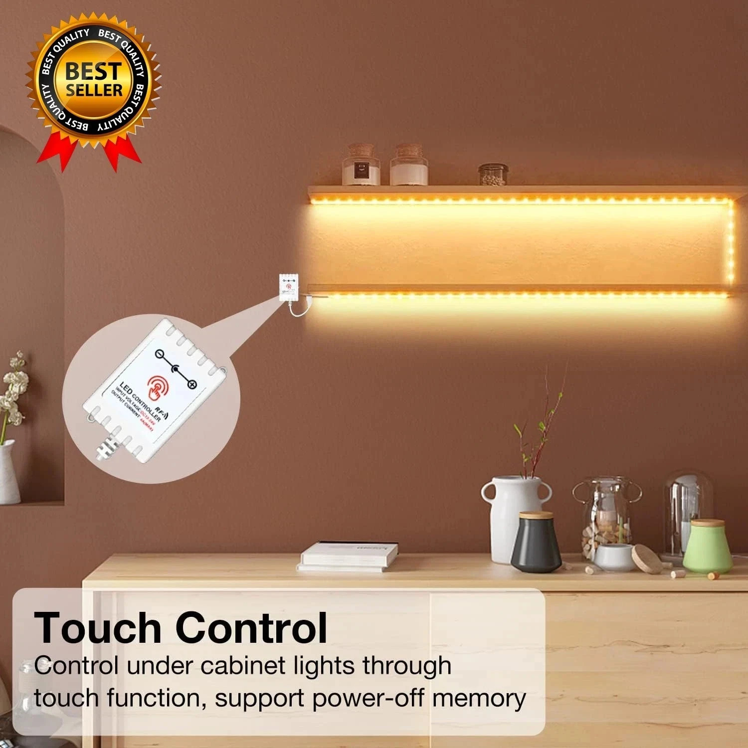 under Cabinet Lights, 6 PCS under Cabinet Lighting with Remote, Dimmable LED Str