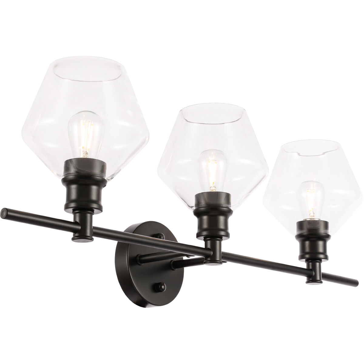 Dining Room Bedroom Bathroom Vanity Wall Sconce Light Fixture Glass Shades Black