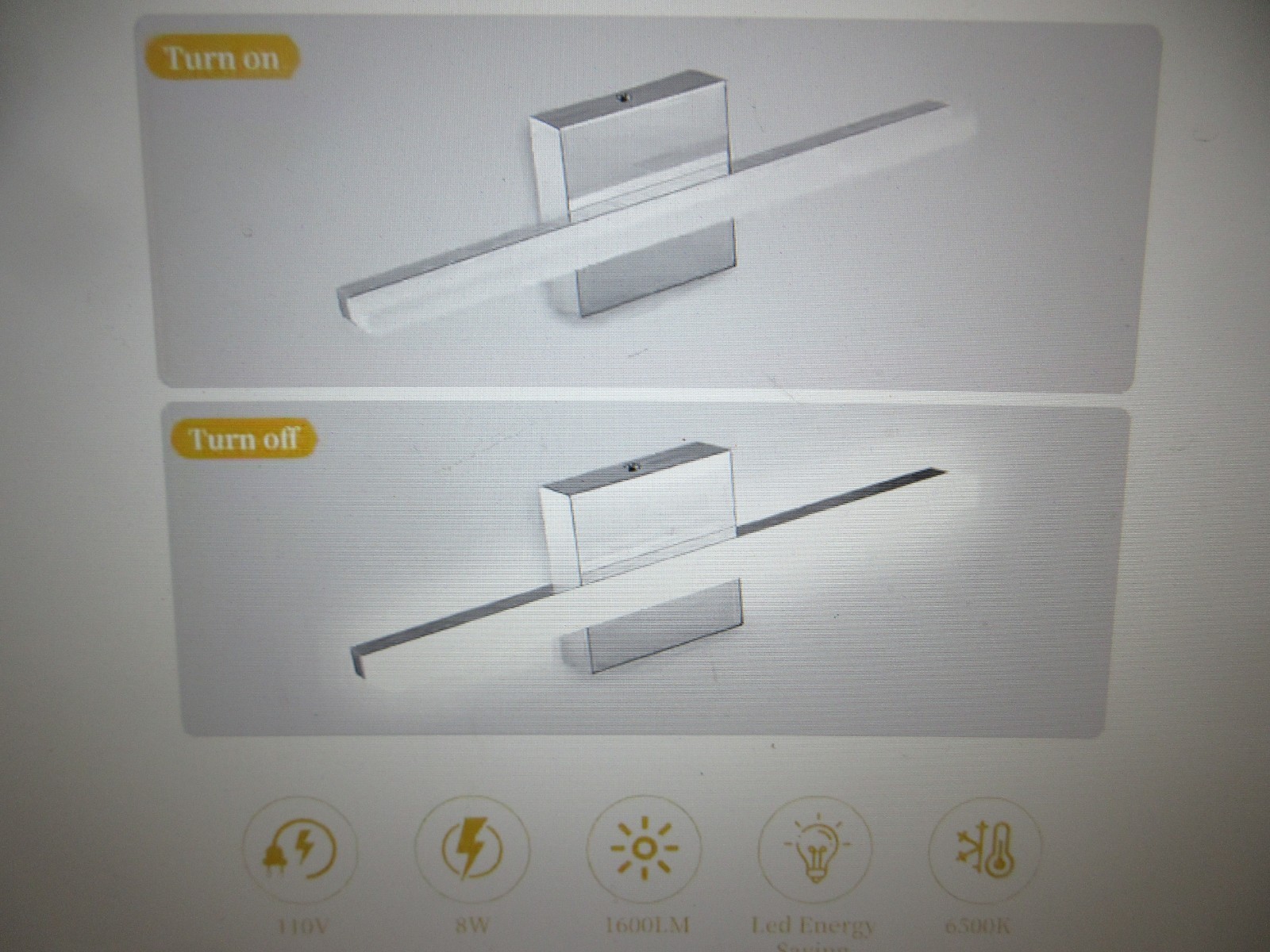 LamQee 15.7 in. 1-Light 24W 6500K Cool White Chrome Integrated LED Vanity Light