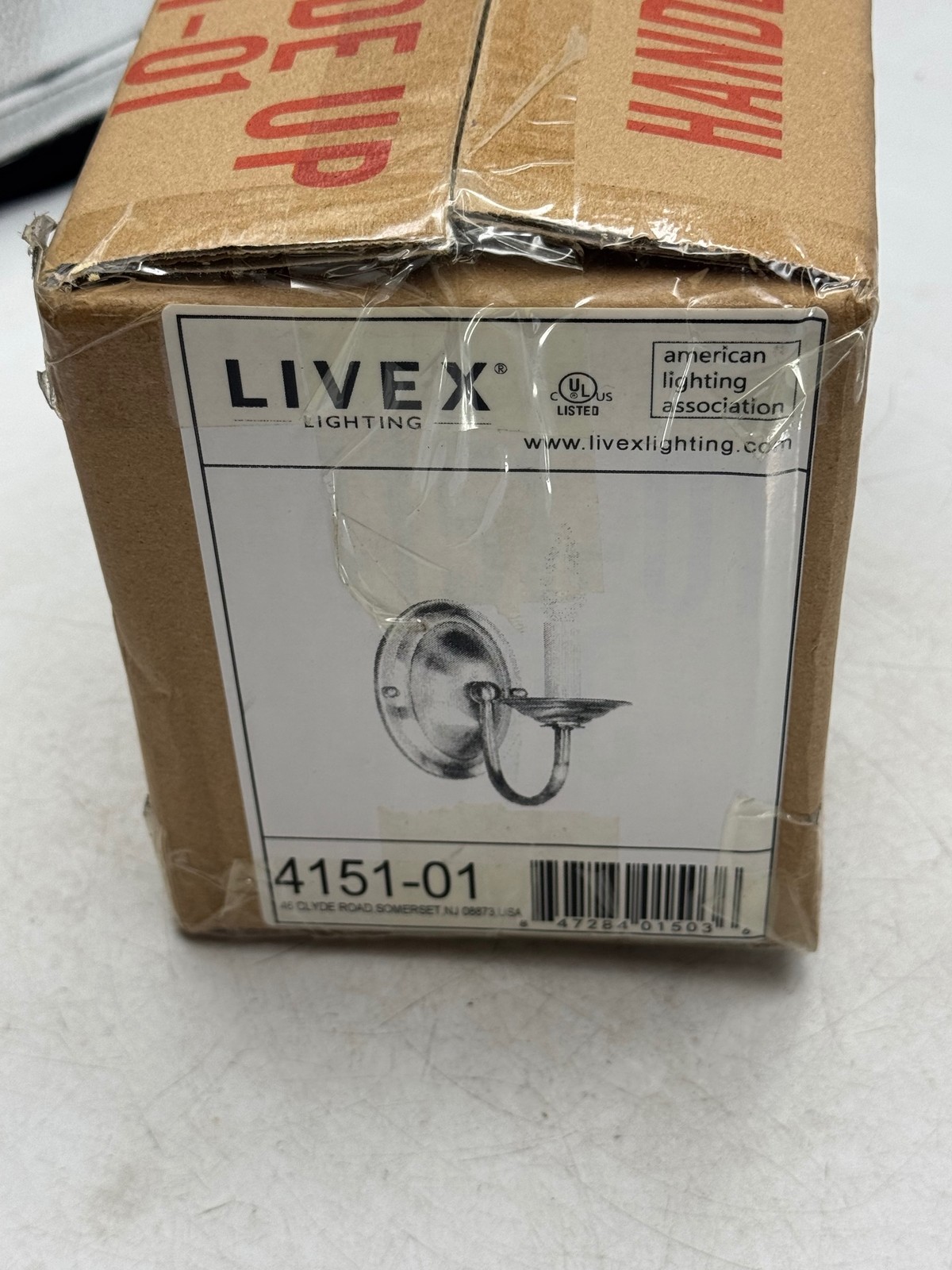 Livex Lighting Wall Sconce 4151-01 Antique Brass Single Arm Hardwired Sconce