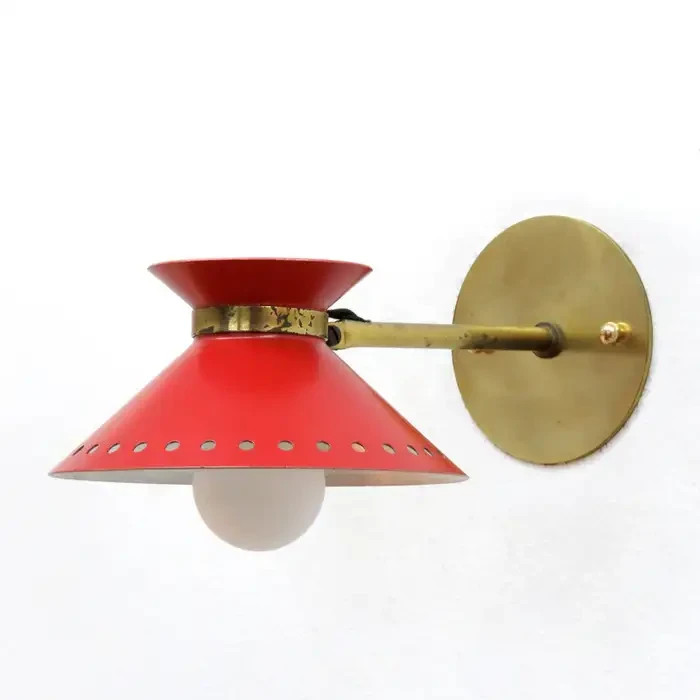 Pair of Red Wall Lights, by Colombocreationz India 1950