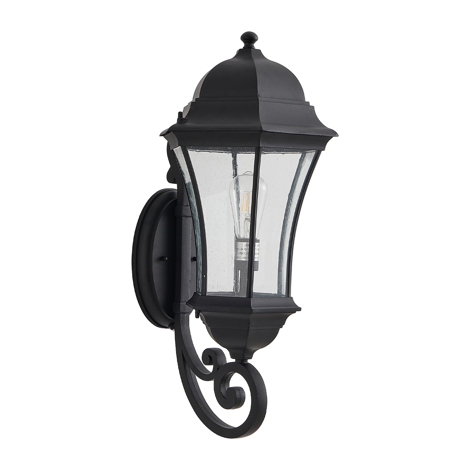 27″ Outdoor Wall Light Dusk to Dawn Porch Sconce Exterior Aluminum Fixture Black