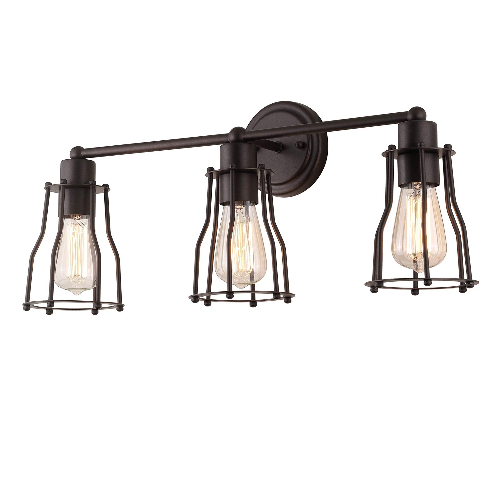 JONATHAN Y JYL7421A Florence 24 3-Light Metal Industrial Vanity Light Contempora