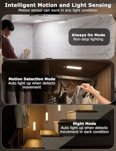 8″ Ultra-Thin Under Cabinet Lighting Wireless, Aluminum 2Pack Silver_8inch
