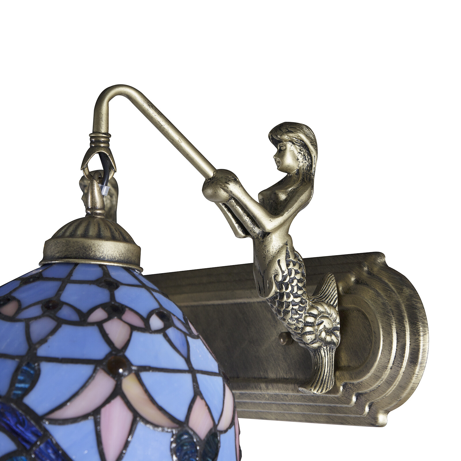 Blue Wall Lighting Fixture, Double Head Wall Lamp 110-220V 15.35*9.84in