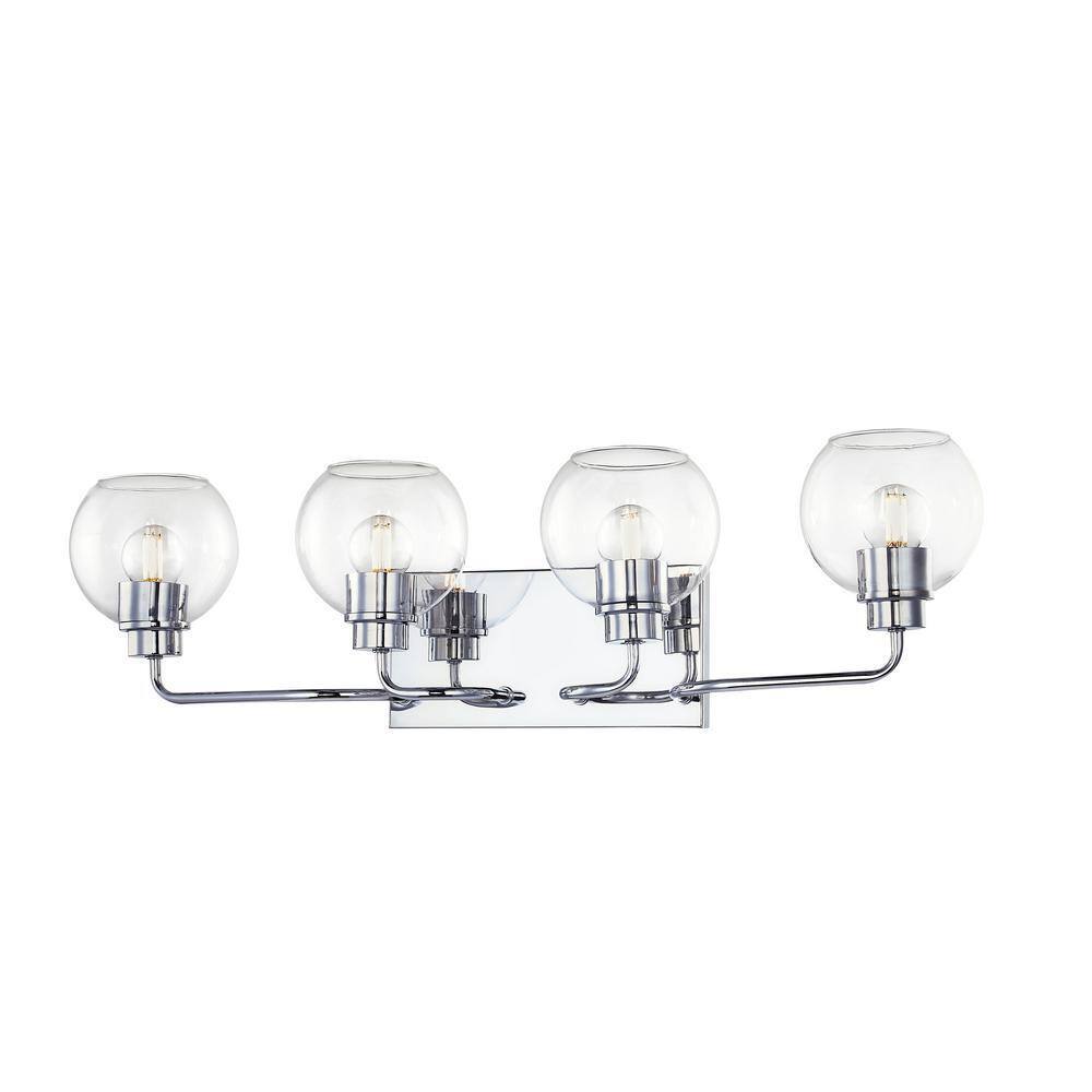 Hampton Bay Vista Heights 4 Light Polished Chrome Bathroom Vanity Light