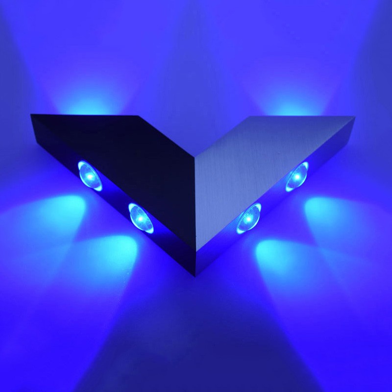 Up/Down 6W LED Wall Sconce Light Dimmable/N V-Shaped Lamp Fixture Aluminum Foyer