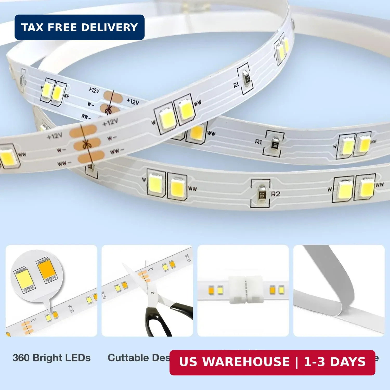 DAYBETTER Under Cabinet Lights, 6 PCS Under Cabinet Lighting with Remote, Dimmab