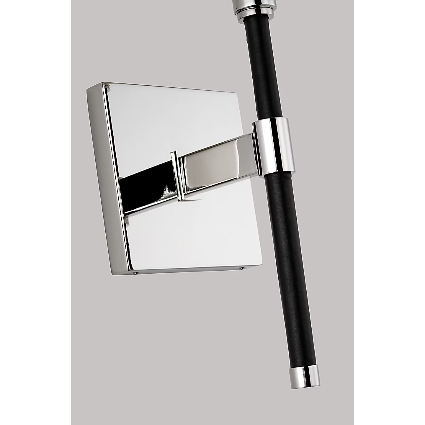 New Ralph Lauren Adjustable Wall Sconce Light in Black Leather & Silver 20–27″H