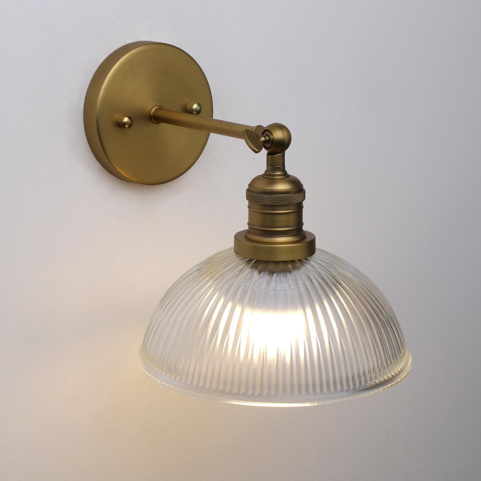 Pathson Battery Operated Wireless Wall Sconce, Rechargeable Modern Brass