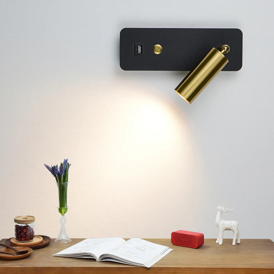 LED Wall Light Modern Indoor 110V 220V 7W 9W W/ Switch Bedroom Bedside USB Lamps