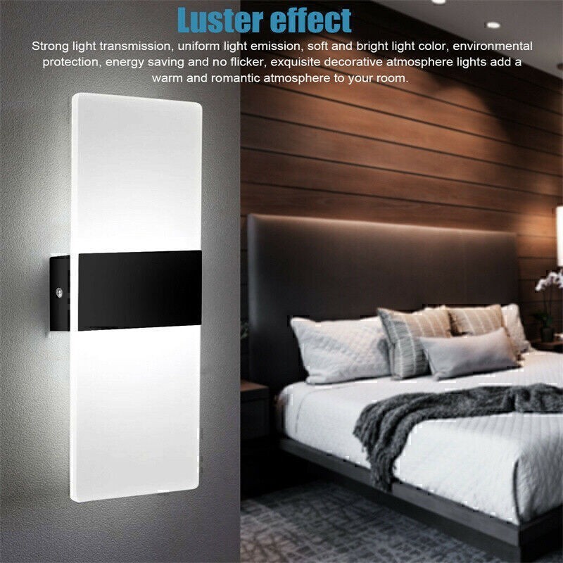 2x Modern Square LED Wall Light Up Down Lamp Indoor Home Sconce Lighting Fixture
