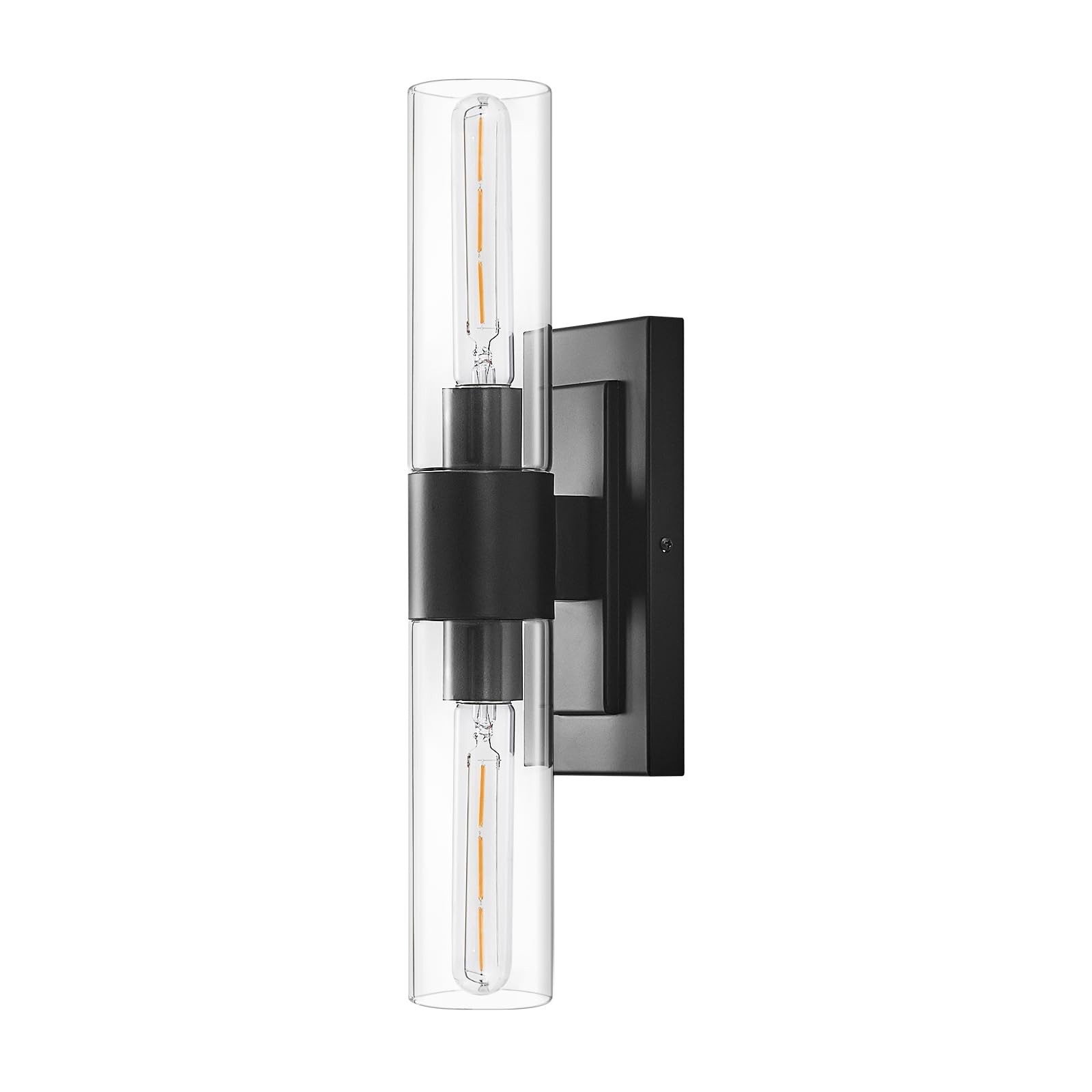 19 Modern Wall Sconce,2-Light Bathroom Vanity Light,Glass Tube Indoor Wall Sconc