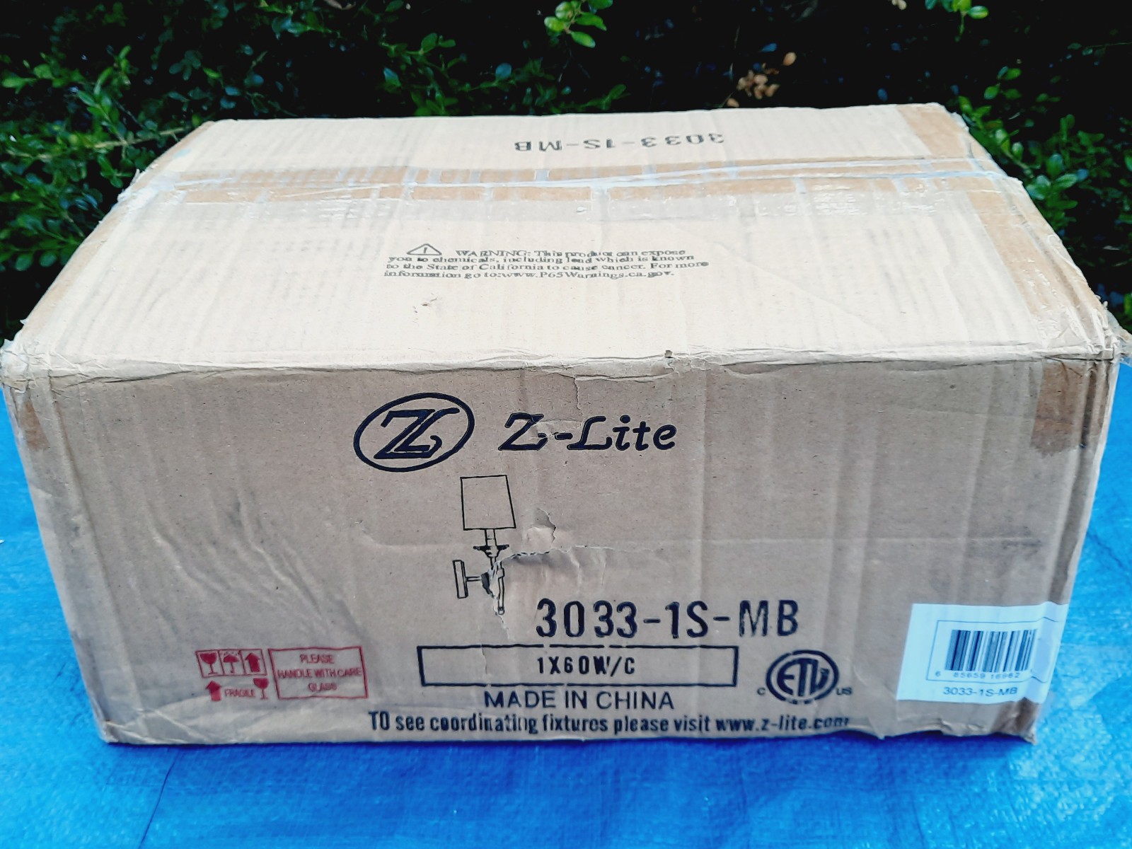Z-Lite 3033-1S Emily 24″ Tall Wall Sconce, Matte Black *NEW OPEN BOX*