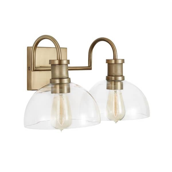 Capital Lighting 2 Light 18″ Wide Bathroom Vanity Light 139123AD-497 Aged Brass