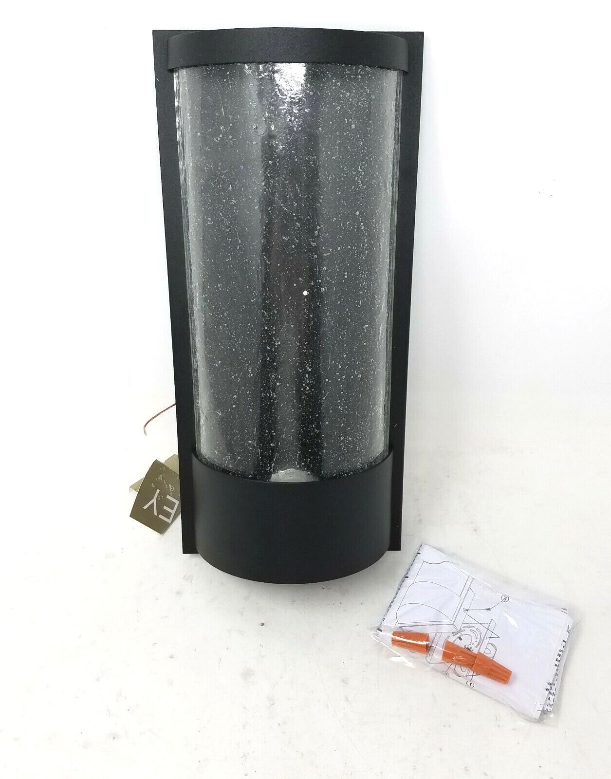 Hinkley Lighting 1340BK Black 1-Light 13″ LED Outdoor Sconce w/Seeded Glass
