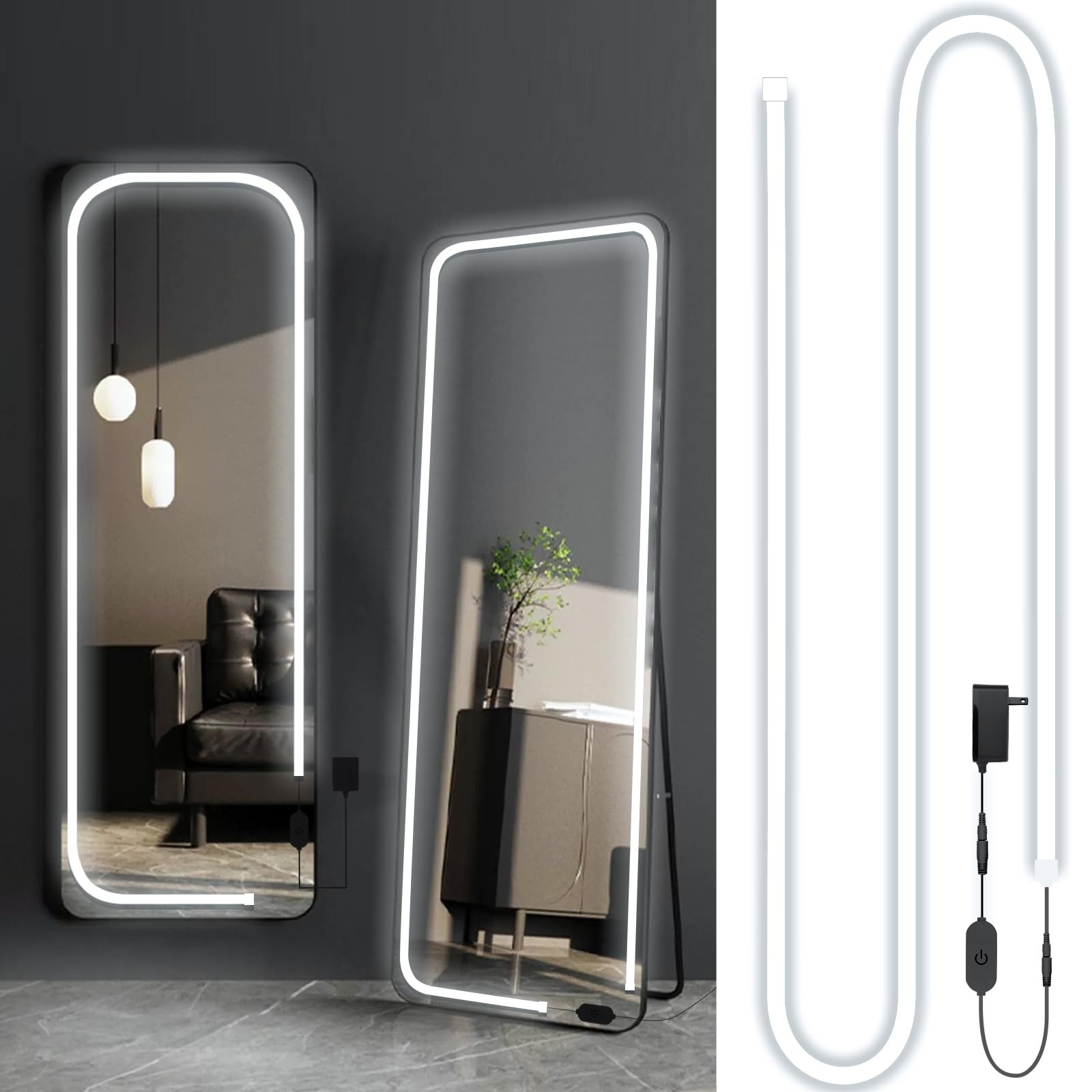 Led Vanity Mirror Lights, 13.2FT 6000k Full Body Mirror Light Strip, Stick on…