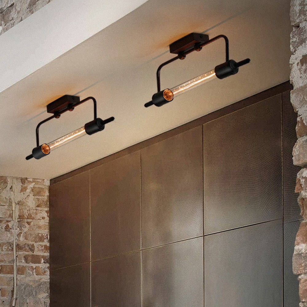 Retro Style Wall Sconce Industrial Wrought Iron Hallway Foyer Wall Light Fixture