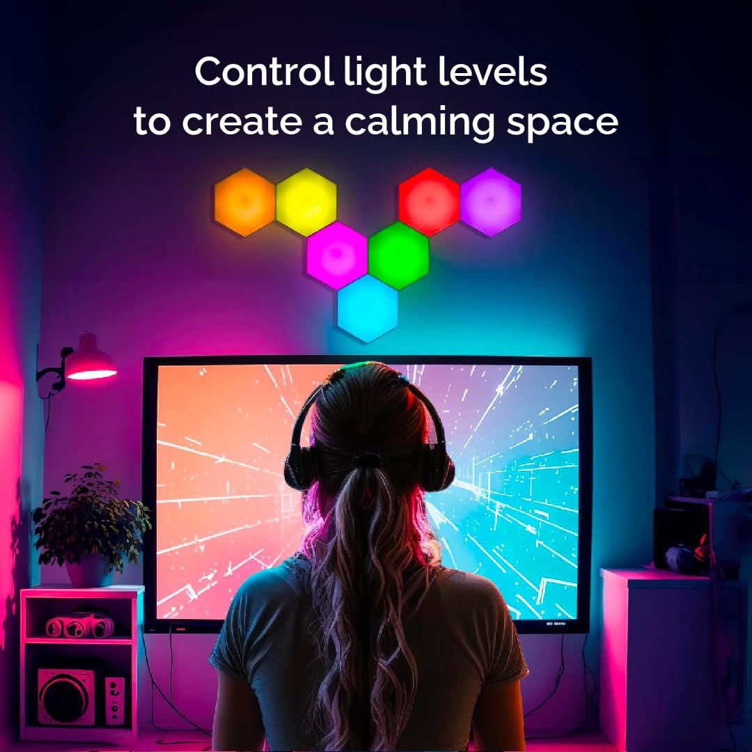 HEXlights 7-Pack Hexagon Lights, Touch and Remote Controlled RGB Wall Panels …