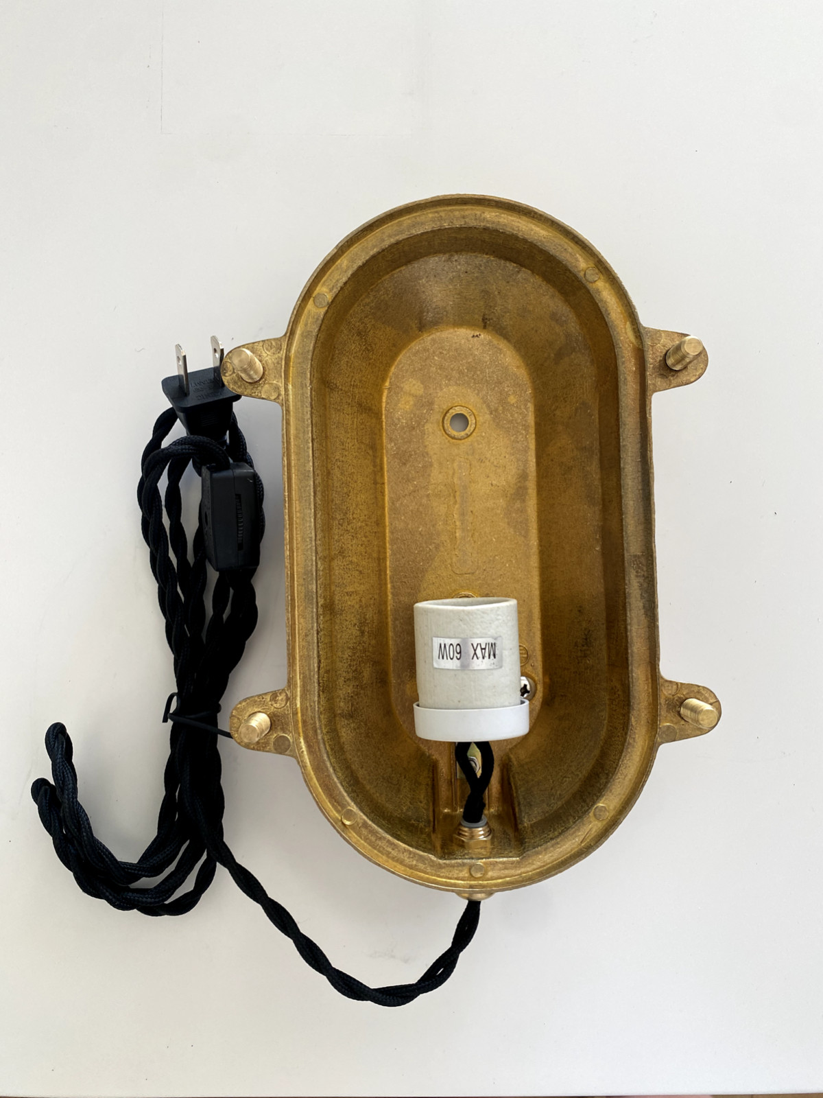 Organic Modernism Lighting Brass Desk / Wall Lamp (9»x5’Oval )