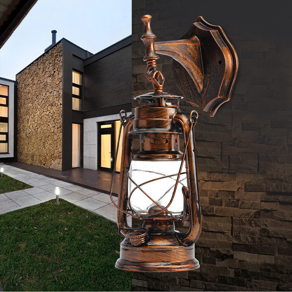 Stylish Wall Light – Metal & Plastic Lantern Sconce with E27 3W Bulb