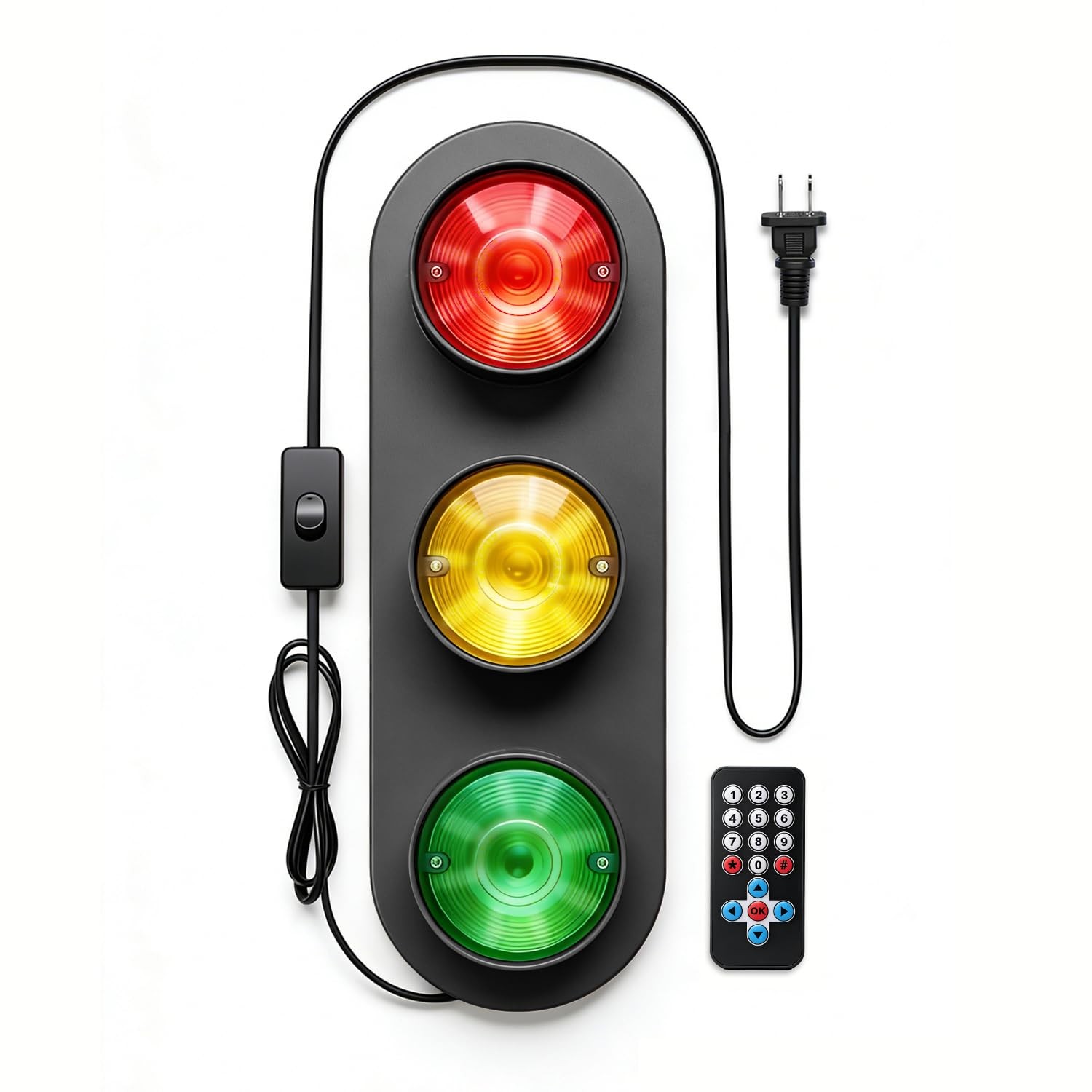 Traffic Light Lamp with Remote Control 12+ Mode Sequences LED Lights Lamp Dec