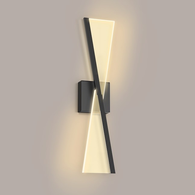 2-PACK YANSUN 24″ 1-Light Black Wireless Wall Sconce Cool White 6000K Lighting
